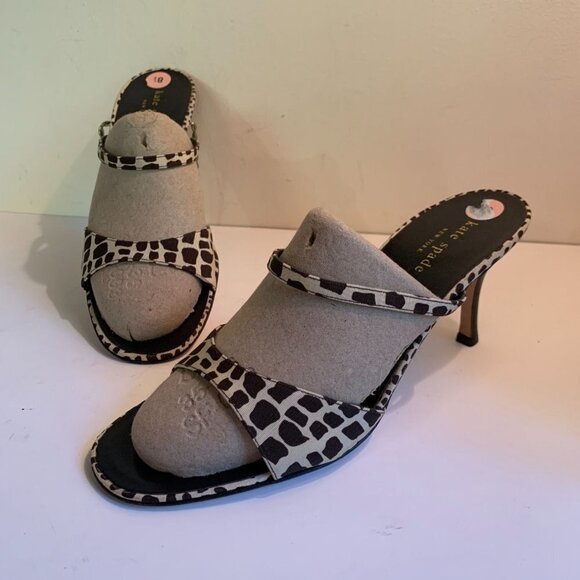 Kate Spade NWT Animal Print Sandal Shoe Calf Hair Womens Size 8.5 B Brown Tan - Picture 7 of 7